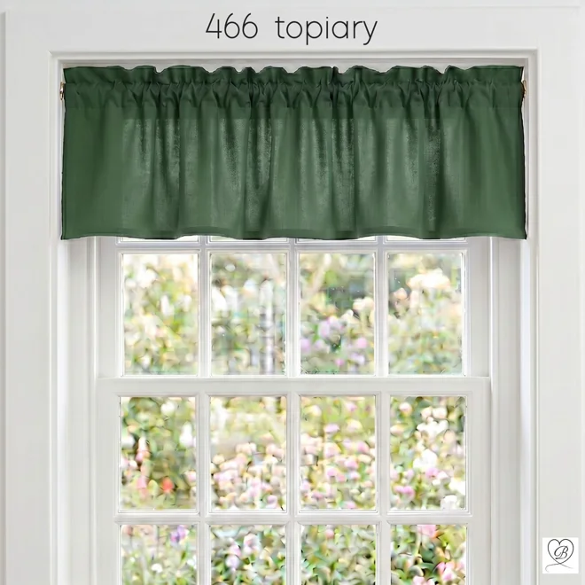Additional Image for Solid Green Cotton Valances, Custom Sizes