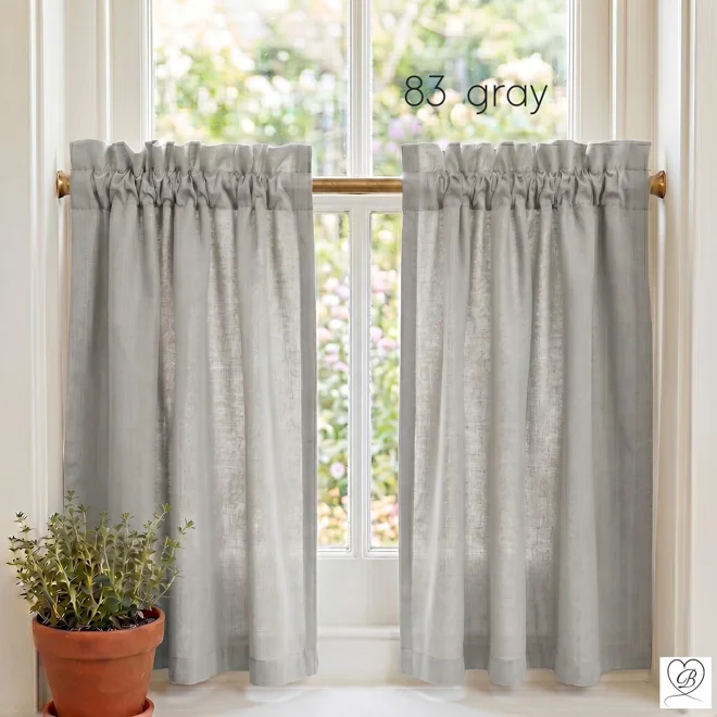 Additional Image for Gray Cotton Cafe Curtains: Custom Sizes