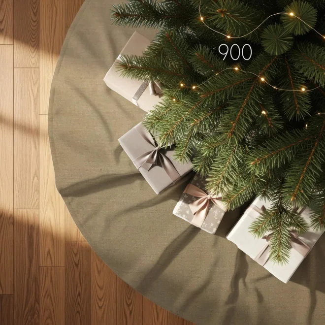 Additional Image for Brown & Tan Plaid Tree Skirt: Rustic Farmhouse Christmas