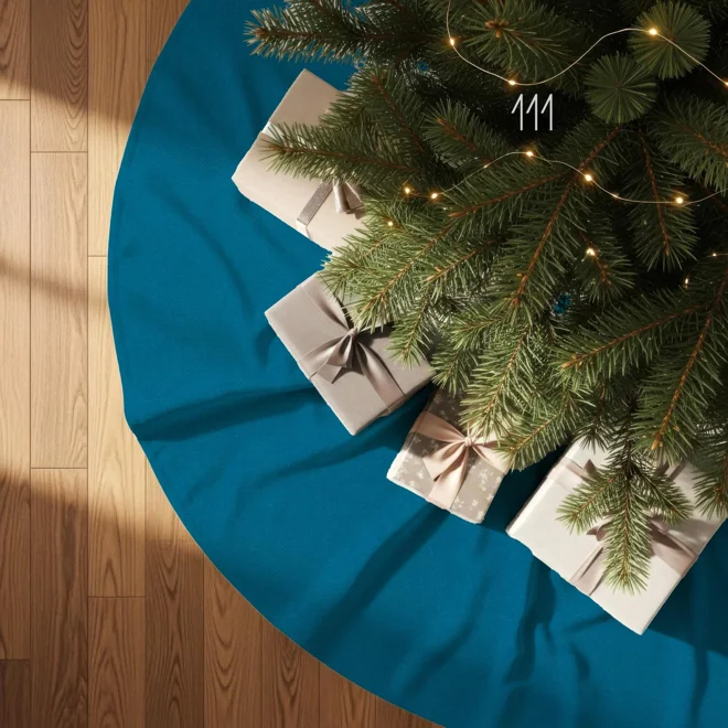 Additional Image for Aqua & Teal Blue Tree Skirt: Christmas Holiday Decor