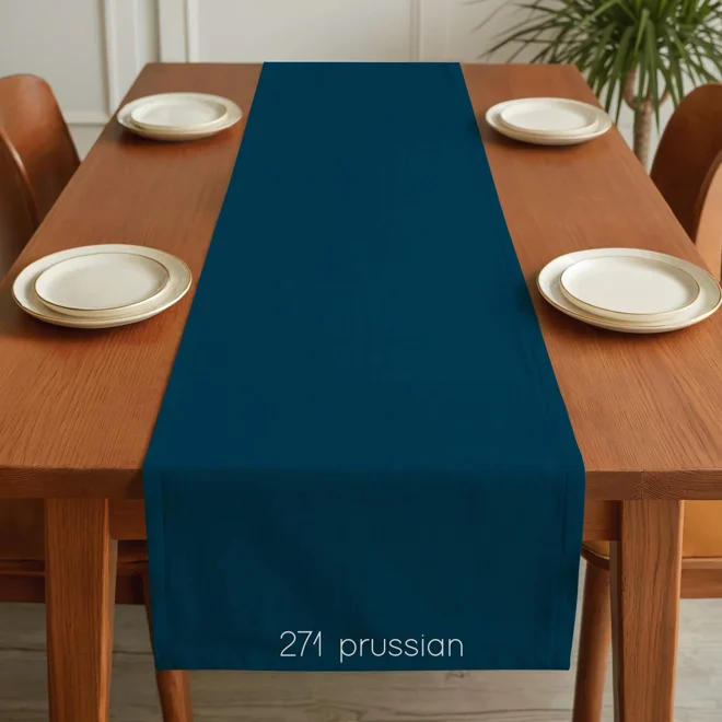 Additional Image for Solid Aqua Teal Blue Cotton Table Runner, Placemats, & Napkins