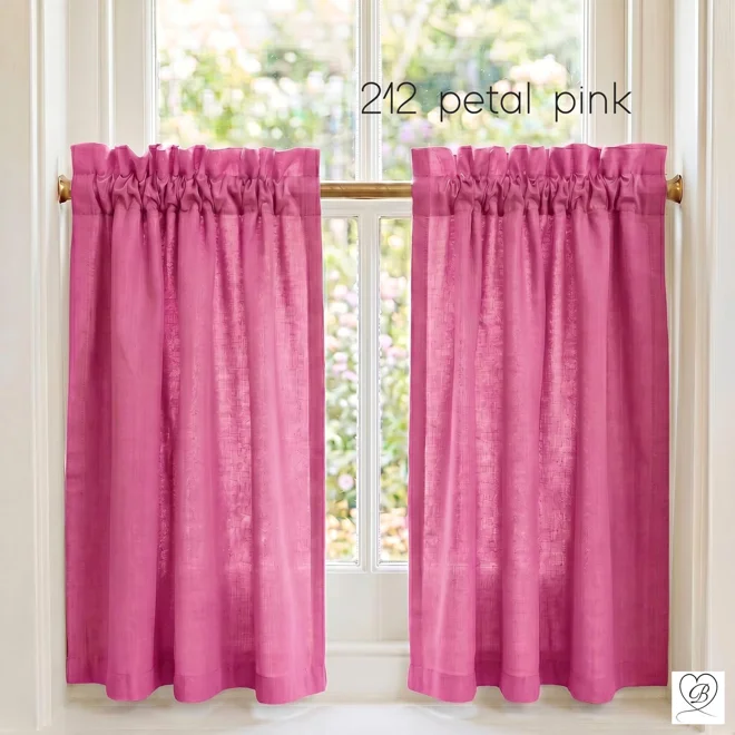 Additional Image for Berry Pink Cotton Cafe Curtains: Custom Size