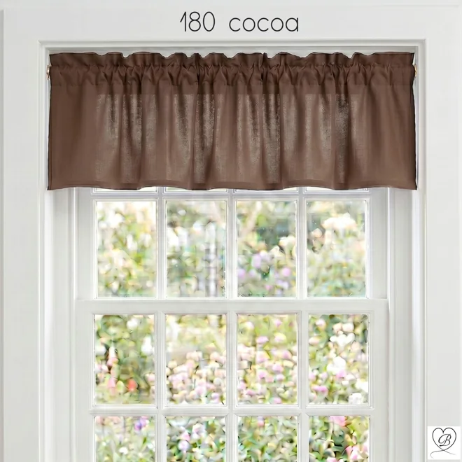 Additional Image for Brown Cotton Valances, Custom Sizes
