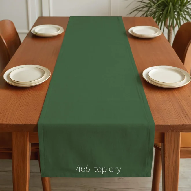 Additional Image for Solid Green Cotton Table Runner, Placemats, & Napkins
