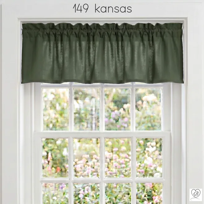 Additional Image for Solid Dark Green Cotton Valances, Custom Sizes