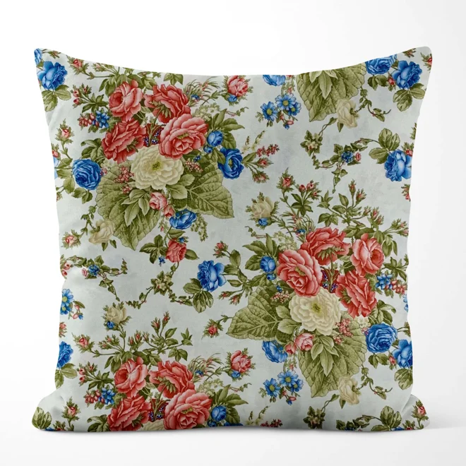 Additional Image for English Rose Cottage Pillow Covers: Euro Shams and Lumbar - Cream