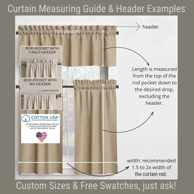 Additional Image for Gray Cotton Valances, Custom Sizes