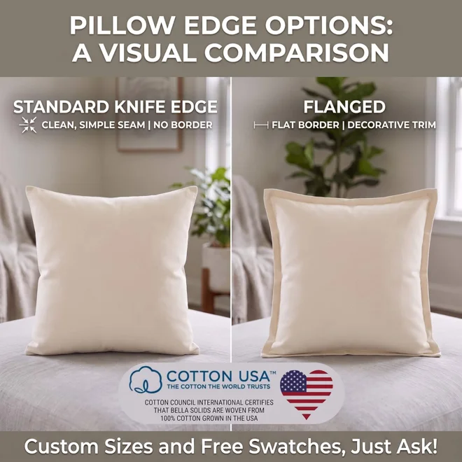 Additional Image for Periwinkle Blue Cotton Pillow Covers | Euro Shams & Custom Sizes