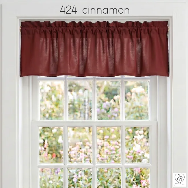Additional Image for Orange Cotton Valances: Cinnamon, Spice Colors - Custom Sizes