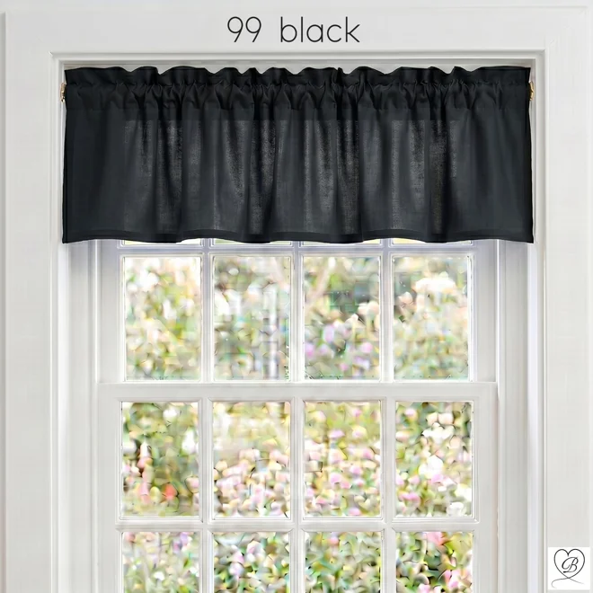 Additional Image for Black & Dark Gray Cotton Valances, Custom Sizes