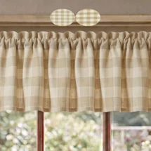 Cream & Beige Plaid Valances..