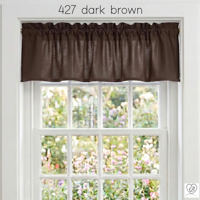 Additional Image for Brown Cotton Valances, Custom Sizes