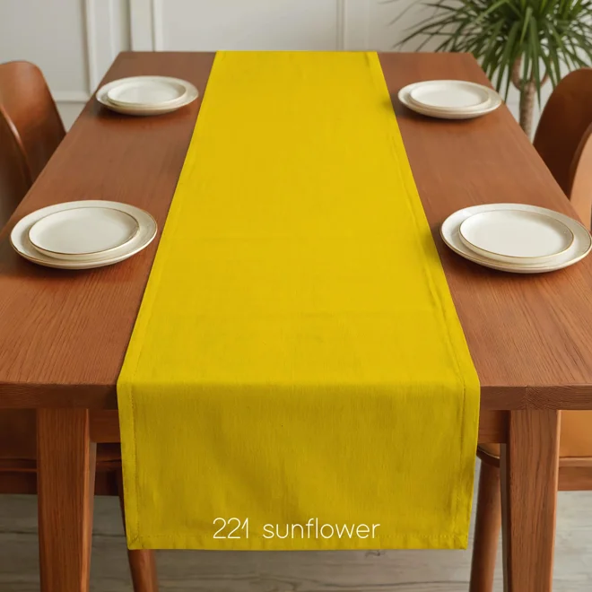 Additional Image for Yellow & Gold Cotton Table Runner, Placemats, and Napkins