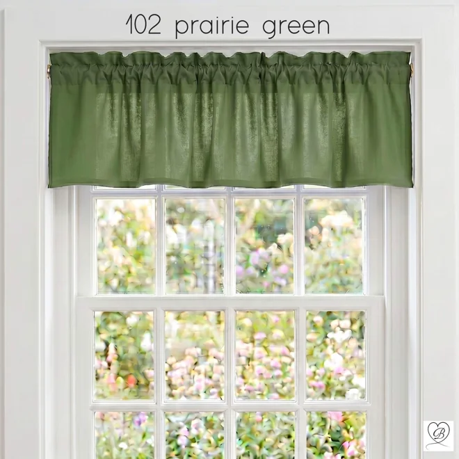 Additional Image for Solid Green Cotton Valances, Custom Sizes