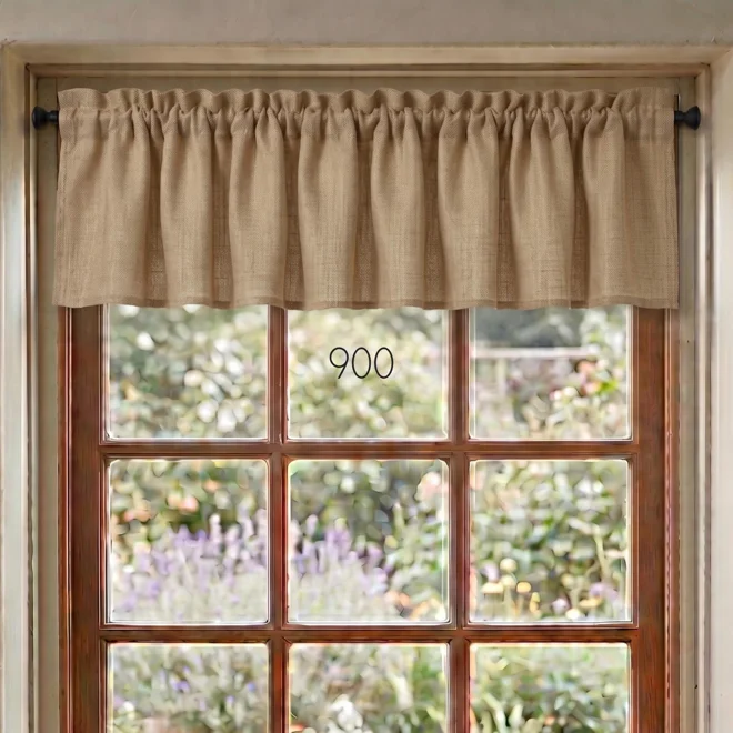 Additional Image for Brown & Tan Plaid Valances: Rustic Farmhouse Style Window Topper