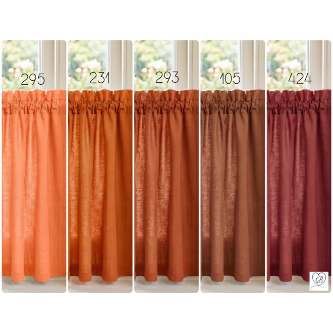 Additional Image for Orange Cotton Valances: Cinnamon, Spice Colors - Custom Sizes