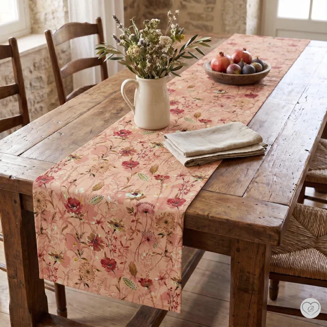 Additional Image for Floral Table Runner: Botanical Watercolor