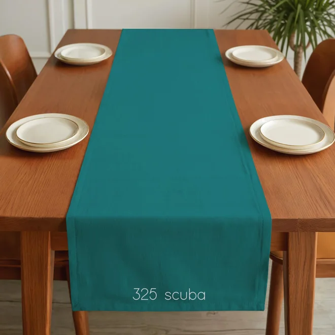 Additional Image for Aqua Teal Cotton Table Runner, Placemats, & Napkins