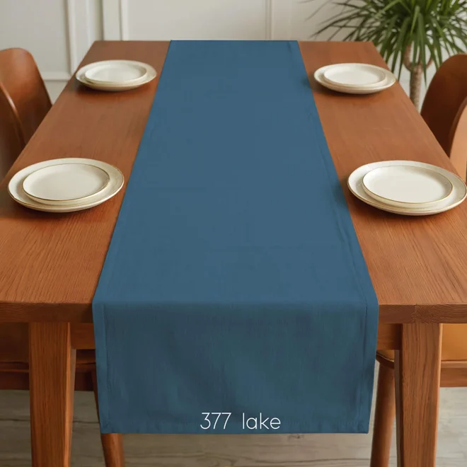 Additional Image for Solid Blue Cotton Table Runners, Placemats, and Napkins