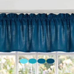 Aqua Teal Blue Cotton Valances, Custom Sizes