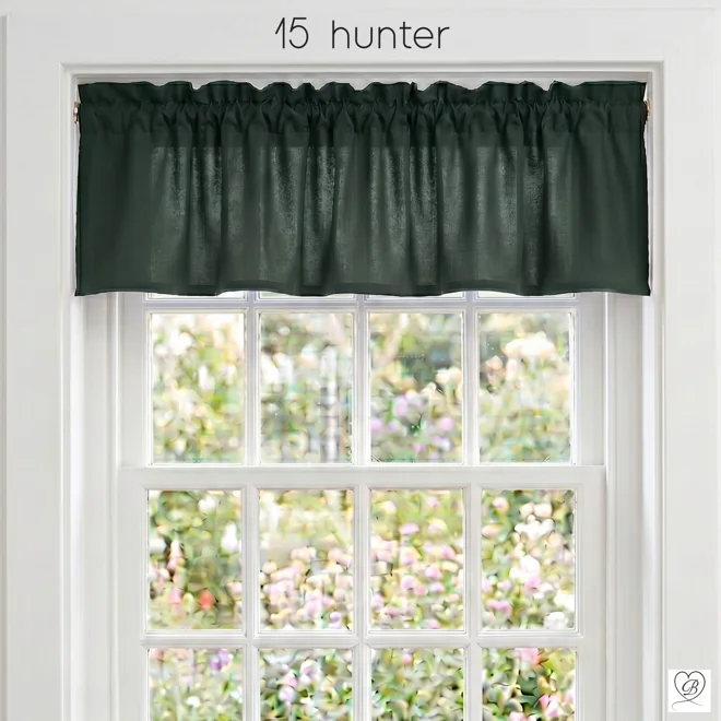 Additional Image for Solid Dark Green Cotton Valances, Custom Sizes