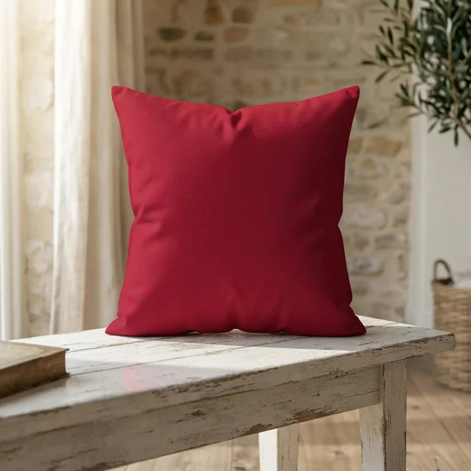 Additional Image for Red Cotton Pillow Covers | Euro Shams & Custom Sizes
