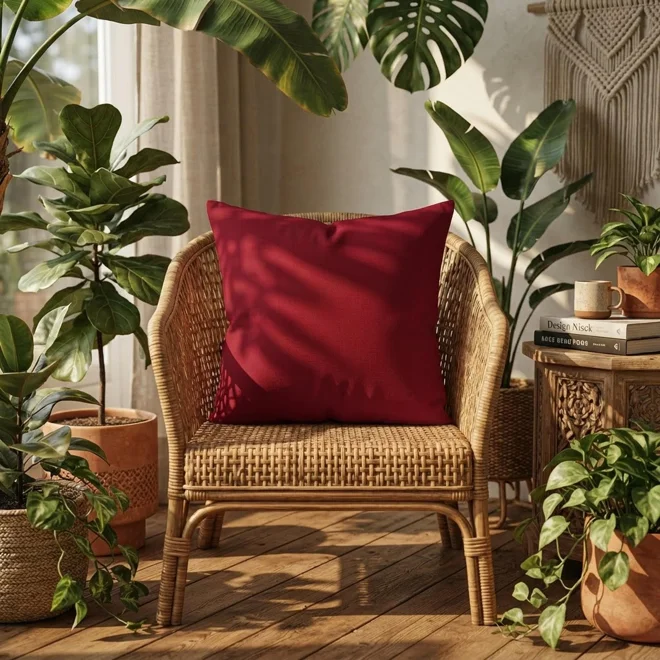 Additional Image for Red Cotton Pillow Covers | Euro Shams & Custom Sizes