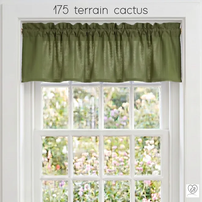 Additional Image for Solid Green Cotton Valances, Custom Sizes