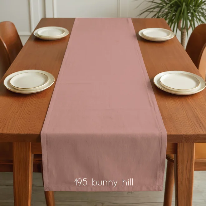 Additional Image for Solid Blush Pink Cotton Table Runner, Placemats, & Napkins