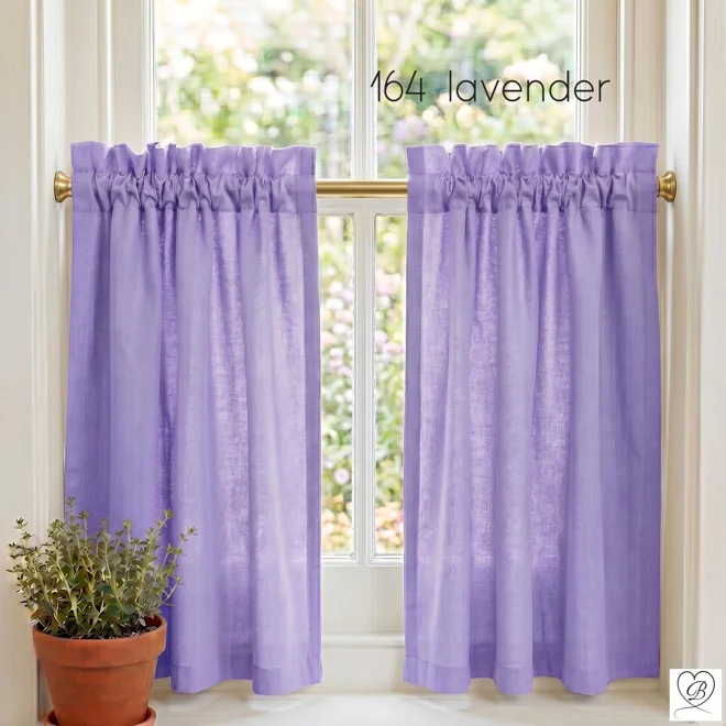 Additional Image for Purple & Lavender Cotton Cafe Curtains: Custom Size
