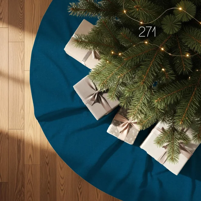 Additional Image for Aqua & Teal Blue Tree Skirt: Christmas Holiday Decor