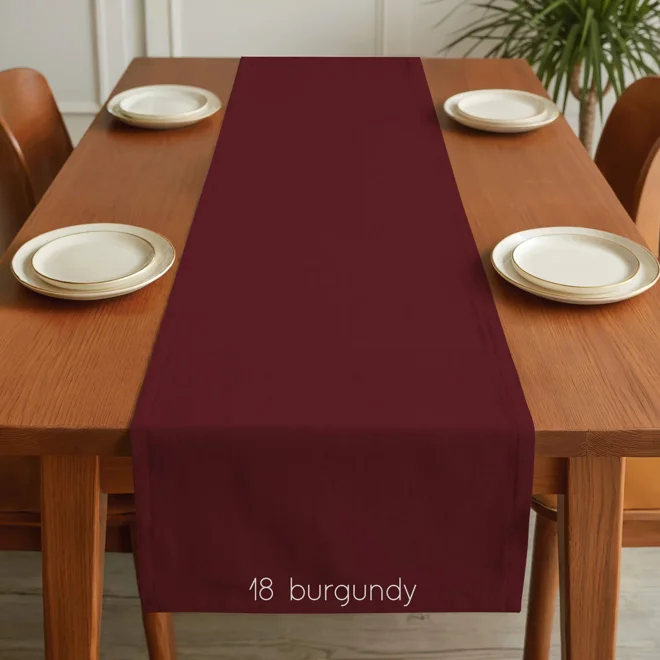 Additional Image for Burgundy Red Cotton Table Runner, Placemat, & Napkins
