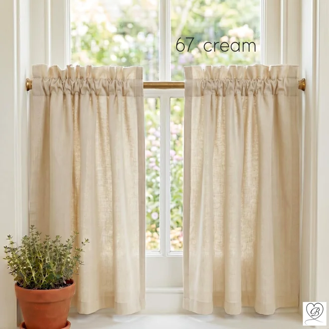 Additional Image for Tan & Cream Cafe Curtains: Custom Sizes