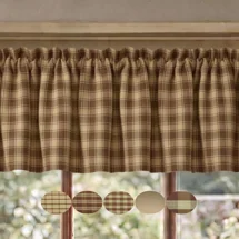 Brown & Tan Plaid Valances: ..