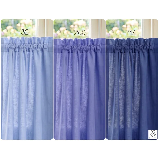 Additional Image for Periwinkle Blue Cotton Valances, Custom Sizes