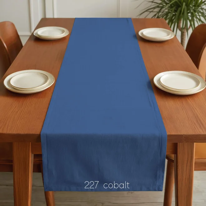 Additional Image for Solid Dark Blue Cotton Table Runner, Placemats, & Napkins