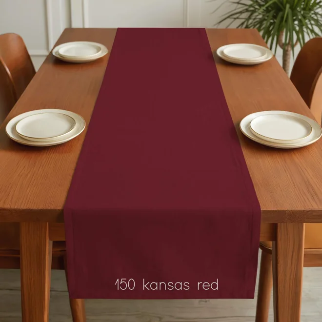 Additional Image for Burgundy Red Cotton Table Runner, Placemat, & Napkins