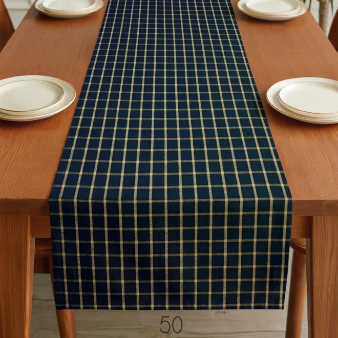 Additional Image for Black & Tan Plaid Table Runner: Primitive Farmhouse Style, Placemats and Napkins