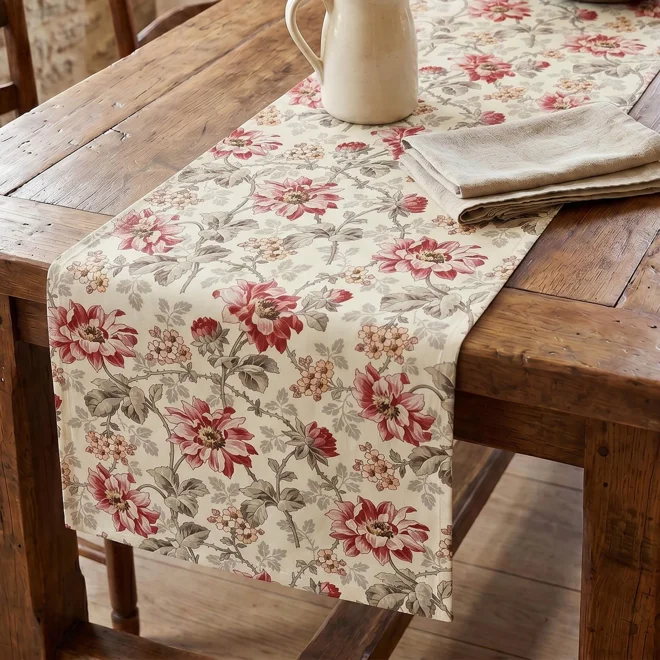 Additional Image for French Rose Country Floral Cotton Table Runner, Placemats, Napkins