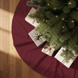 Burgundy Red Tree Skirt: Christmas Holiday Decor