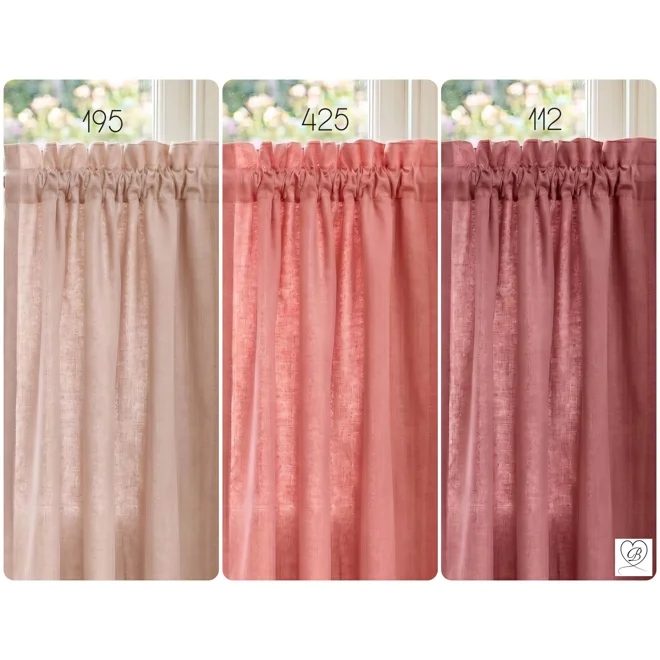 Additional Image for Blush Pink Cotton Valances, Custom Sizes