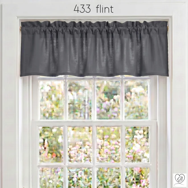 Additional Image for Black & Dark Gray Cotton Valances, Custom Sizes