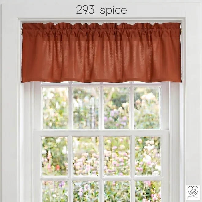 Additional Image for Orange Cotton Valances: Cinnamon, Spice Colors - Custom Sizes