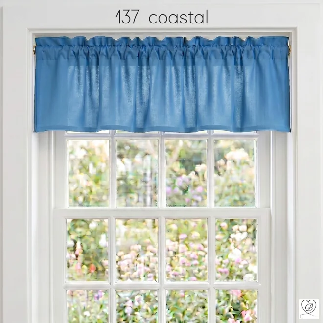 Additional Image for Solid Blue Cotton Valances, Custom Sizes
