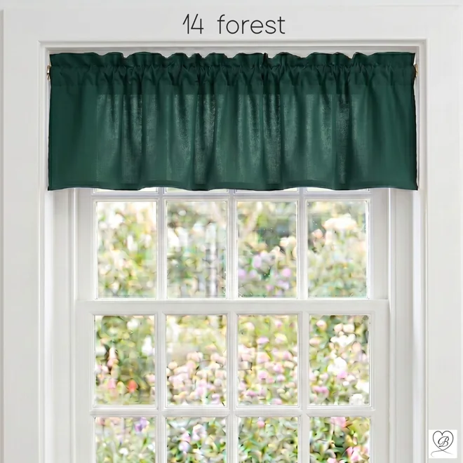 Additional Image for Solid Dark Green Cotton Valances, Custom Sizes