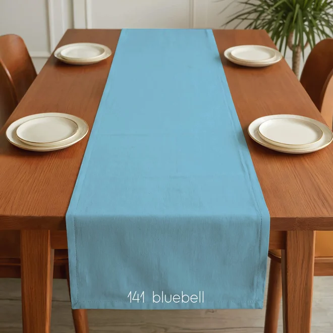 Additional Image for Solid Blue Cotton Table Runners, Placemats, and Napkins