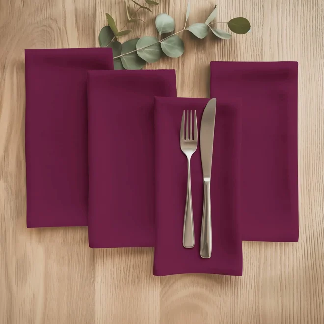 Additional Image for Berry Pink Cotton Table Runner, Placemats, & Napkins