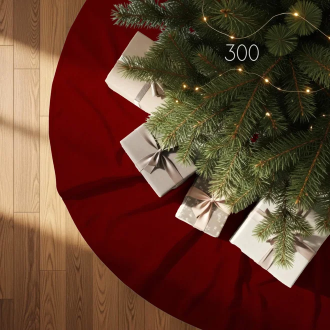 Additional Image for Red & Tan Plaid Tree Skirt: Rustic Farmhouse Christmas