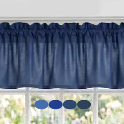 Dark Blue Cotton Valances, Custom Sizes