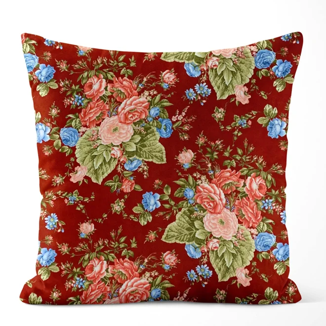 Additional Image for Crimson Red English Rose Cottage Pillow Covers: Euro Shams and Lumbar